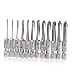 Saiper 631105455886 12pcs 1/4 Inch Hex Shank Cross Head Screw Driver Bits 50mm