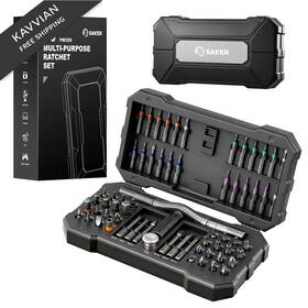 97982 Saker 66 In 1 Magnetic Screwdriver Set Portable Multi Bit Ratcheting Grey