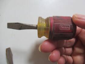 41424 Sears Vintage Bf Stubby Slotted 1/4 Inch Screwdriver Usa