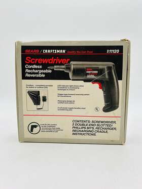 315.111200 Sears Craftsman Vtg 95 Cordless Screwdriver Rechargeable Tested Work