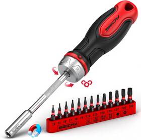 T4-t40 Sedy 445021272242 14-piece 1/4 Magnetic Ratcheting Screwdriver Bit Set Torx With