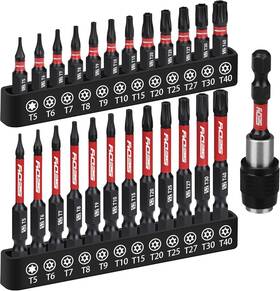 84027 Sedy 25-piece Torx Bit Set 1ftft&2.5ftft Security Tamper Proof Impact Screwdriver B