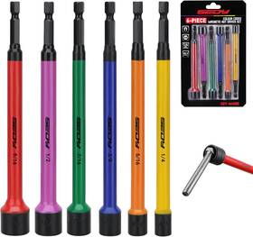 84085 Sedy Magnetic Impact Nut Driver Set 6-piece Sae Color Coded Setter 6 Inch Le
