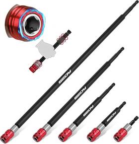 87038 Sedy 5-piece 2 Inch 4 6 12 17 Extra Long Magnetic Screwdriver Bit Holders 1/4 In