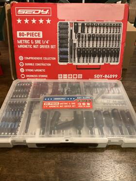 Sdy-84099 Sedy 80 Piece Metric And Sae 1/4 Inch Magnetic Nut Driver Set
