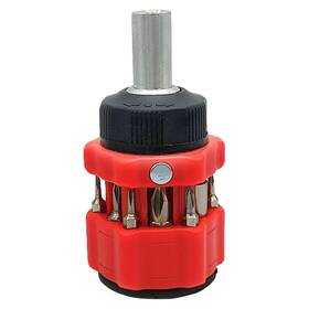 Sp-pd12-1 Sensible Products 12-in-1 Ratcheting Compact Multi-bit Short Stubby Screwdriver Red