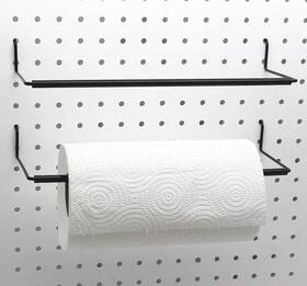 Sesyomr 694026847215 Paper Towel Holder For Pegboard Extendable Fit Any Standard Black