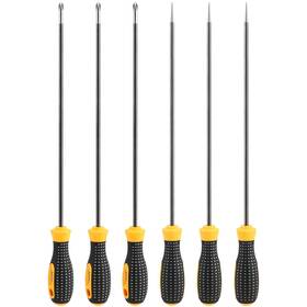 Seunmuk 752496613577 6 Pcs 12 Inch Long Magnetic Precision Screw Driver Tool Set 3 Flat H