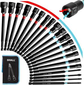 Sh169011ae Shall 20pcs Magnetic Nut Driver Set 6 Inch Long Drivers For Impact Drill Sae