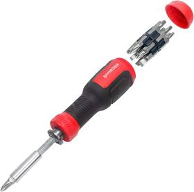 Sd013r-red Sharden Ratchet Screwdriver Multi Tools With Torx Security Flat Head Phillips Square