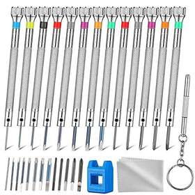 Shegato 650563453920 13pcs Professional Watch Screwdriver Set Micro Silver