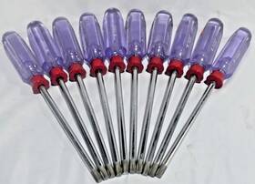 T45-6 Shop-tex T45x6 Lot Of 10 Screwdrivers Six Pointed Star Shape. Inch