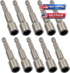 Simaiyun Dh-wj-013 10 Pcs 5/16 Inch Magnetic Hex Nut Driver Drill Bit Set Quick Change Socket