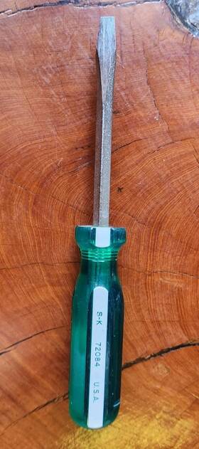 72084 Sk Vintage S-k Tools Square Shank Slotted Screwdriver 1/4 Inch Tip Made In Usa A