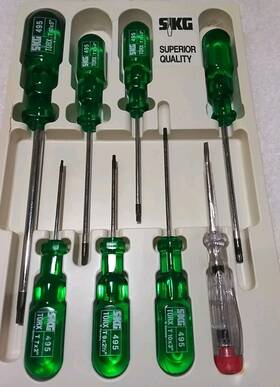 T8wgsh Skg 8pc Torx Screwdriver Handle Set T-10 40 Hardened Tips Made In West