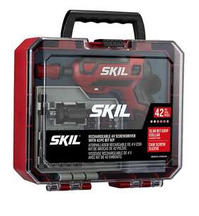 980402960 Skil 4v Pilot Screwdriver With 42-pc. Bit Kit Case