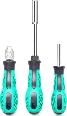 Skziri 697478920451 1/4 Inch Magnetic Bit Handle Holder 3 Pack Screwdriver Bits Set W