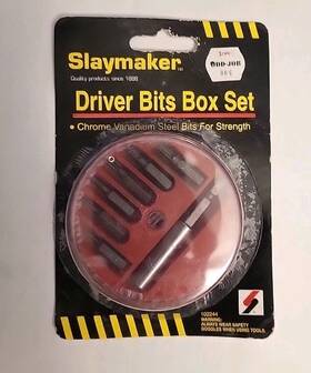 Slaymaker 645341102244 Driver Bits Box Set - 7 Vanadium Steel Nos