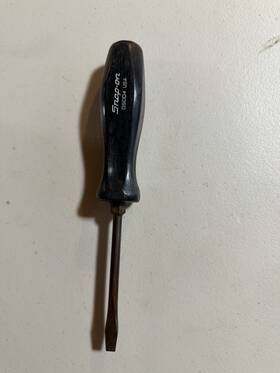 Gsd04 Snap-on Flat/slotted Screwdriver Black Plastic And Metal Warning Gsd04 Snap-on Flat/slotted Screwdriver Black Plastic And Metal Warning