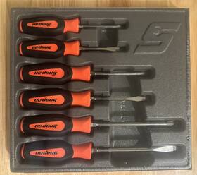 Sgdx60bo Snap-on Snap- 6 Pc Combination Instinct Soft Grip Screwdriver Set Orange - New