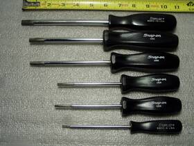 Ssdc4 Snap-on 6 Piece Clutch Head Screw Driver Set Hard Black Handles Ssdc4 Snap-on 6 Piece Clutch Head Screw Driver Set Hard Black Handles