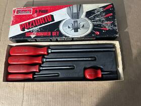 Ssdz-50 Snap-on Vintage Tools 5 Piece Pozidriv Red Screwdriver Set In Box