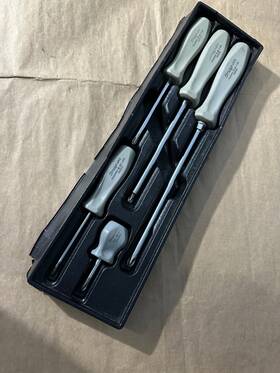Ssdz84 Snap-on Tools 5 Piece Gray Hard Handle Phillips Screwdriver Set Usa
