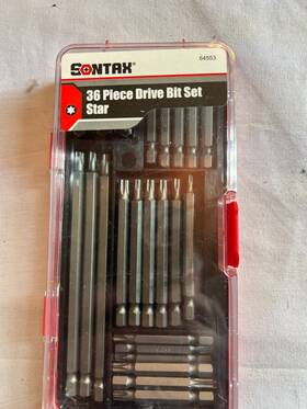 Sontax 848948045536 36 Piece Set Of Torx Bit For Drill And Impact Driver Star Bits
