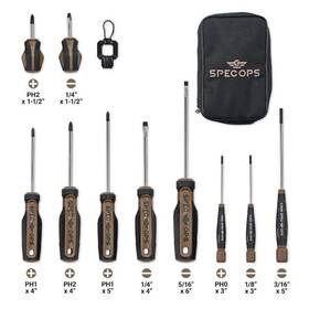 Spec Ops 810005201131 Screwdriver Set 5 Phillips Slotted Magnetic Tip 10-piece