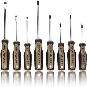 Spec Ops Tools 8-piece Screwdriver Set Phillips Slotted Square Magentic Tip