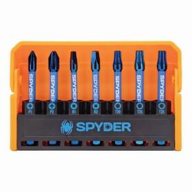 19028 Spyder 7-pc. Mach-blue Impact Driver Bits Assorted 2 Inch Phillips/square/torx -