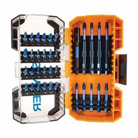 19079 Spyder 34-pc. Mach-blue Impact Driver Bits Assorted Phillips/square/torx -
