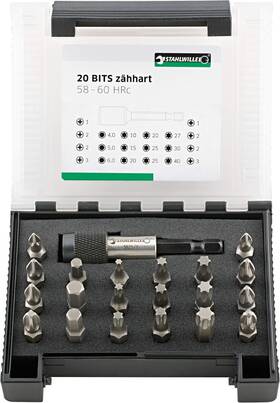 96080121 Stahlwille 018754211074 Bit Box No. 1204/21-1 - 20 Phillips Pozidriv/supadriv Hex And To