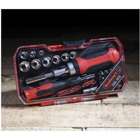 75-ht4041 Stalwart 41 Piece Ratcheting Stubby Screwdriver Bit And Socket Set Red