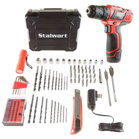75-pt1003 Stalwart 75pt1003 12v Lithium Ion 75 Pc 2 Speed Drill And Accessory Tool Set