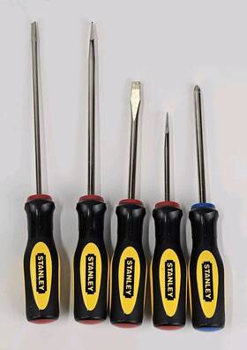 60-004 Stanley 076174600049 Standard Fluted Slotted Mixed Screwdriver Set 5