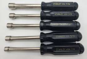 61-160 Stanley Vintage Usa Nut Driver Set Of 5 Made In The Usa. Sae 1/4 Inch To 7/16 61-160 Stanley Vintage Usa Nut Driver Set Of 5 Made In The Usa. Sae 1/4 Inch To 7/16