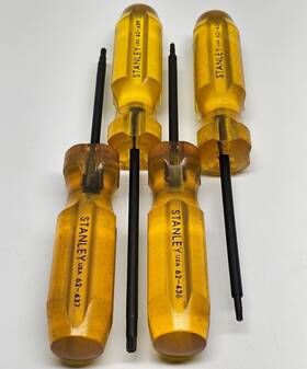62-436 Stanley Usa 4 Piece Torx Driver Set With Yellow Plastic Handle