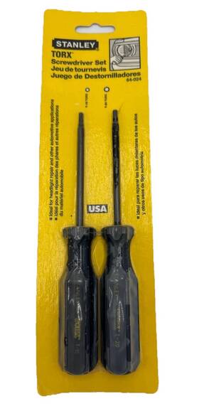 64-024 Stanley Torx Screwdriver Set 2pc T15 T20 Vintage Usa New Sealed