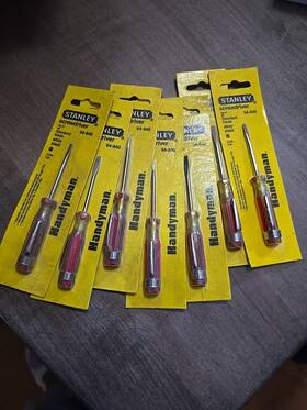 64-840 Stanley Pocket Clip Screwdriver Vintage Flat Head Lot Of 7 Made In Usa