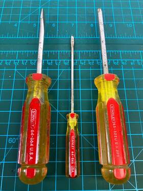64-864 Stanley 65-322 Vintage Screwdriver Lot 3 Flat Blade Phillips 64-846 Usa