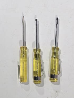 66-101-a Stanley 3 New Pocket Clip Sltd Screwdriver 1/8 In 100 Plus