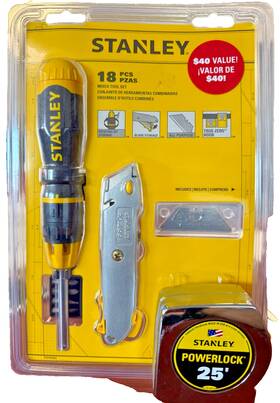 Stht43253 Stanley 18-piece Mixed Home Hand Tool Set Hammer Pliers Screwdrivers