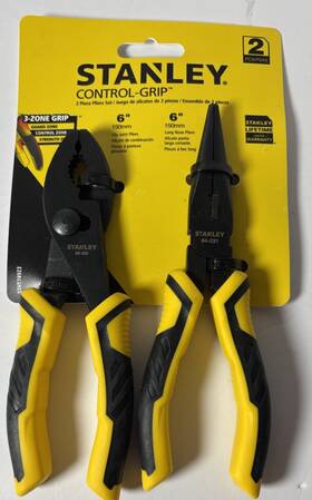 Stht74823 Stanley Brand New Control Grip Plier Set Of 2 Stht74823 Stanley Brand New Control Grip Plier Set Of 2