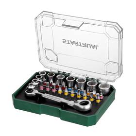 Startrual 850077824005 31-piece 1/4 Inch Mini Ratchet Screwdriver And Pass Silver Green