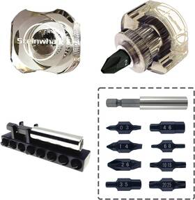 10in1 Steinwhale 744760012407 Short Stubby Mini Screwdriver For Tight Spots Cellulose Acetate Fiber