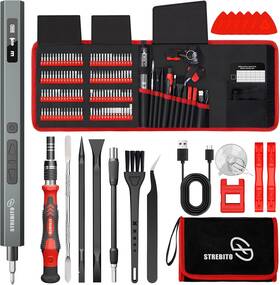 Strebito 445021320363 144-piece Mini Electric Screwdriver Kit Usb-c 0.7nm Torque 120 Magnetic Bits Strebito 445021320363 144-piece Mini Electric Screwdriver Kit Usb-c 0.7nm Torque 120 Magnetic Bits