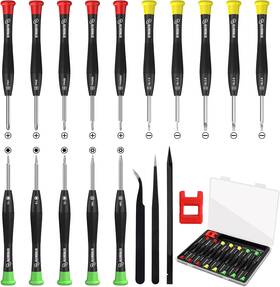 Strebito 744759554437 19-piece Small Screwdriver Set Mini Precision With Cas
