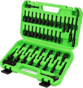 Swanlake Garden Tools 445009112119 55-piece Magnetic Nut Driver Set Metric And Sae 1/4 Inch Hex Shank Impact Soc