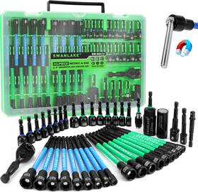 Swanlake Garden Tools 744110302141 41-piece Magnetic Nut Driver Set For Impact Drill Metric And Sae Socket Ad